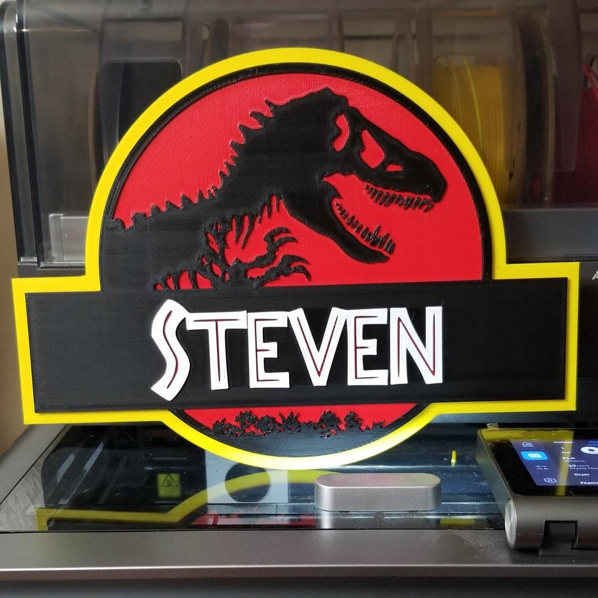 Custom Jurassic Park-inspired Wall Logo Sign – Personalized Name Sign | Dinosaur Decor with optional keychain