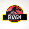 Custom Jurassic Park-inspired Wall Logo Sign – Personalized Name Sign | Dinosaur Decor with optional keychain