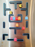 Retro Arcade Maze Fridge Magnets | Pac-Man Themed Chomper, Ghosts, Modular Pieces